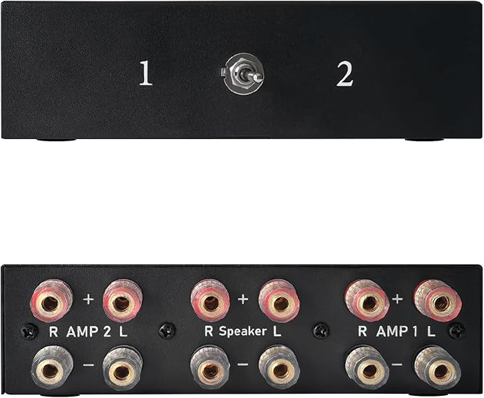 Y.D.F 2 Port Amplifier Speaker Selector, 2-in-1-Out Amp Speaker Switcher by YDF