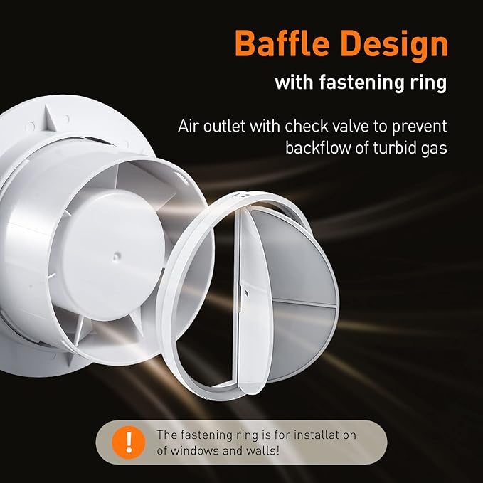 Hehou Bathroom Exhaust Fan for Wall and Super Quiet 4 In Window Exhaust Fan - Image 4