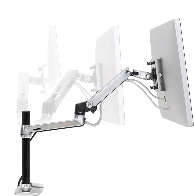 Ergotron – LX Monitor Arm, Single Monitor Desk Mount – fits Flat Curved - Image 2