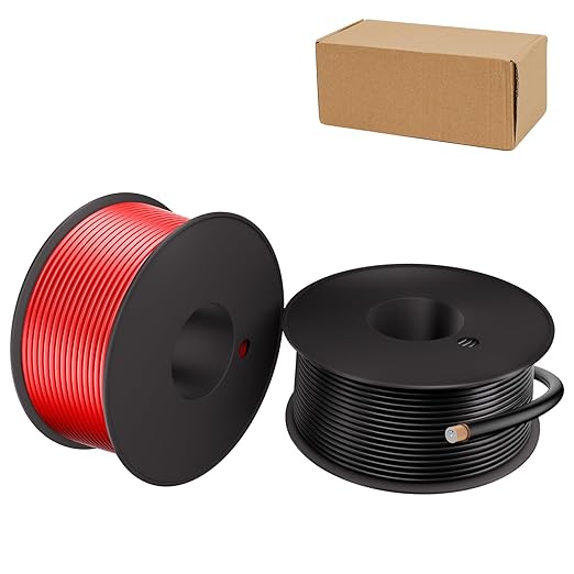 18 Gauge Electrical Wire 2 Pack Total 300ft-Black 150 ft and Red 150 ft Soft by HONENCN