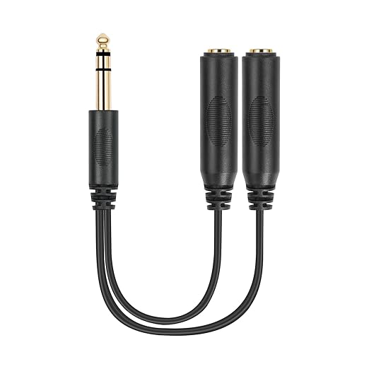SiYear 6.35mm 1/4 inch Male Plug Stereo to 2 Dual 1/4 "TRS Female Jack - Image 2