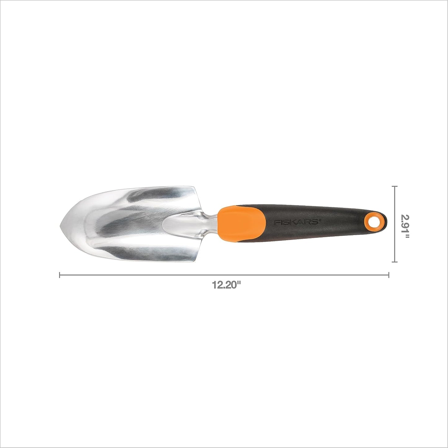Fiskars Ergo Garden Trowel, Heavy Duty Hand Tool for Digging and Planting | Heavy-Duty Cast Aluminum Rust Resistant Head, Ergonomic Comfort Grip Handle, Hang Hole for Easy Storage, Yard Beds and Pots