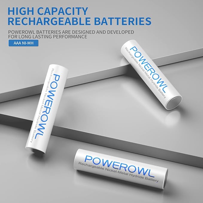 POWEROWL AAA Rechargeable Batteries High Capacity, Low Self Discharge HR03 - Image 2