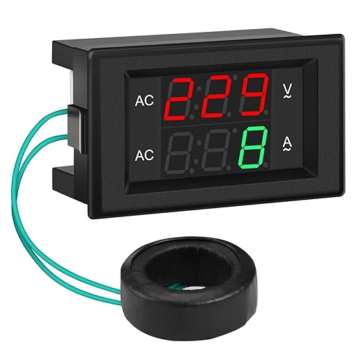 DROK Volt Amp Meter, AC 500V 200A Digital Voltmeter Ammeter Panel, 0.39 Inches by DROK