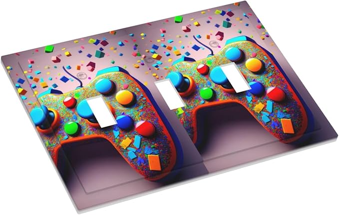 Bvtewkhz Videos Game Controller 3 Gang Triple Toggle Decorative Light Switch - Image 7