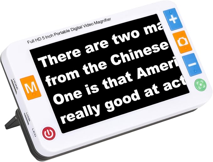 5 Inch Low Vision Aids, Electronic Auto Focus Reading Aid Simplified Buttons by RayHong