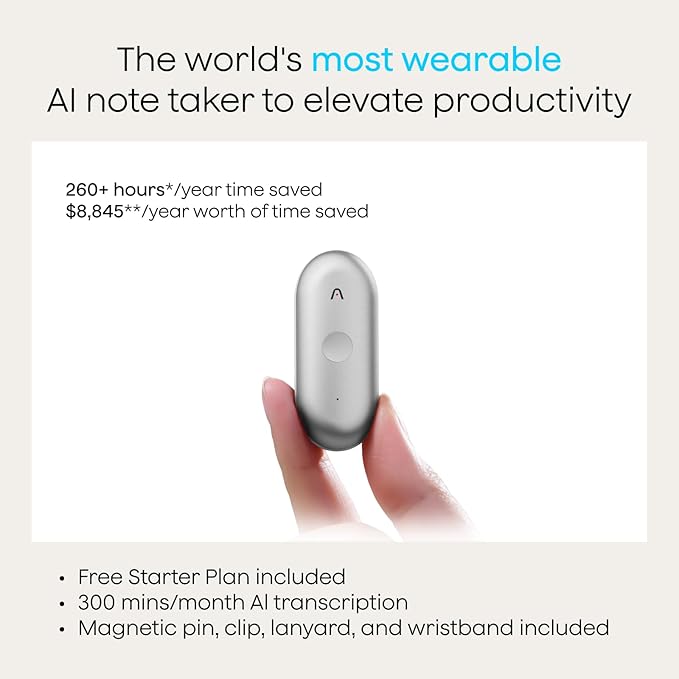 Plaud NotePin S AI Voice Recorder, Wearable AI Notetaker, AI Transcribe & - Image 2