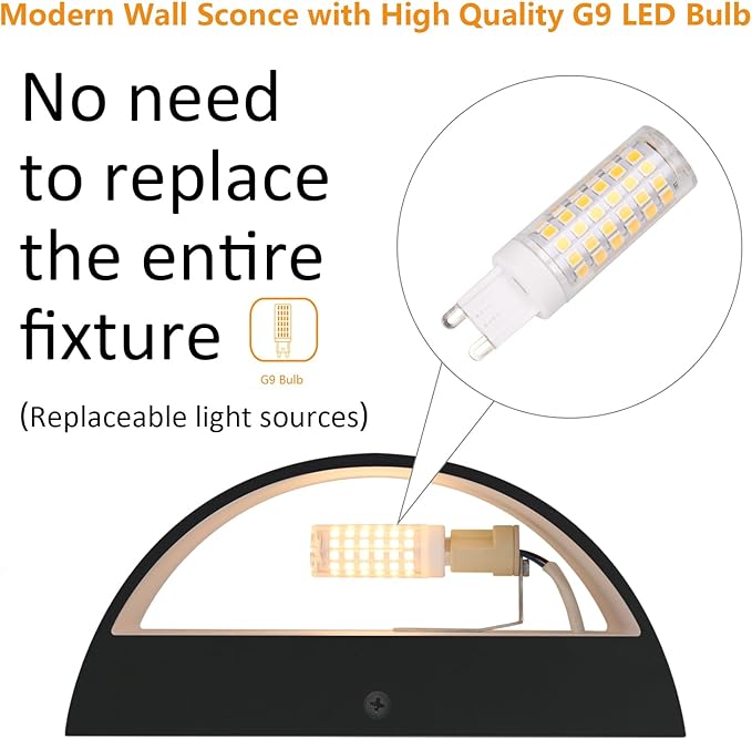 Aipsun 4 Pack Black Modern LED Wall Sconce Hardwired Indoor Wall Lights Up and - Image 3