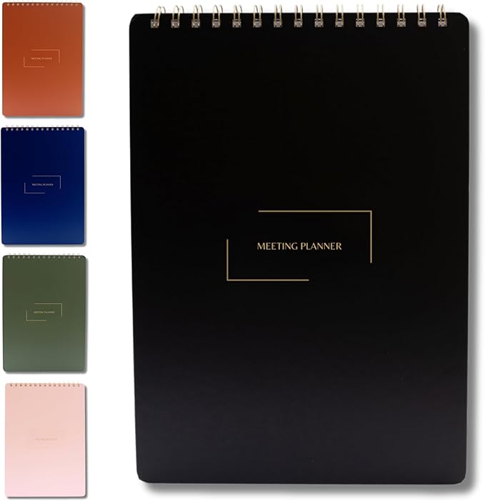 | Meeting Notebook for Work | 8.25" x 11.75" | Project Planner | Simple Design by MerelyHome