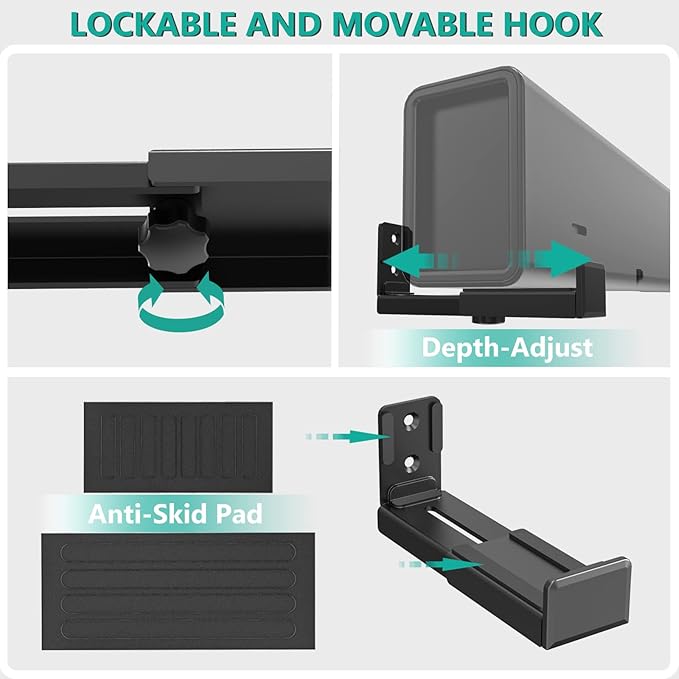 WALI Universal Soundbar Wall Mount, Center Channel Speaker Wall Mount Dual - Image 7