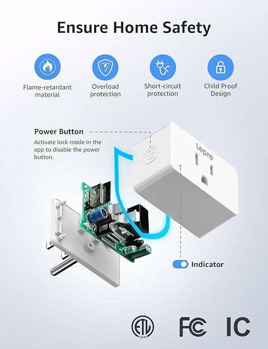 Lepro P1 Smart Plug Mini 15A, WiFi Outlet Plugs Compatible - Image 5