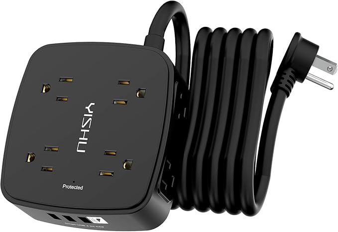 10 Ft Surge Protector Power Strip by YISHU