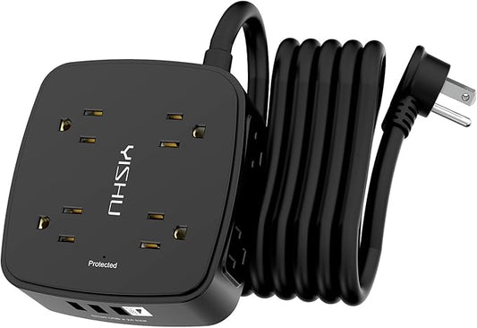 10 Ft Surge Protector Power Strip by YISHU