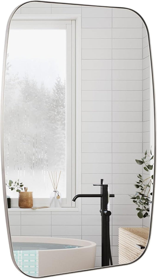 Brushed Nickel Bathroom Mirror, Living Room by Bolrok
