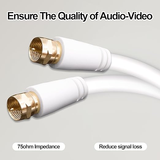 YARCHONN RG6 Coaxial Cable F Type Male to Male TV Aerial RG6 Coax Patch Adapter - Image 2