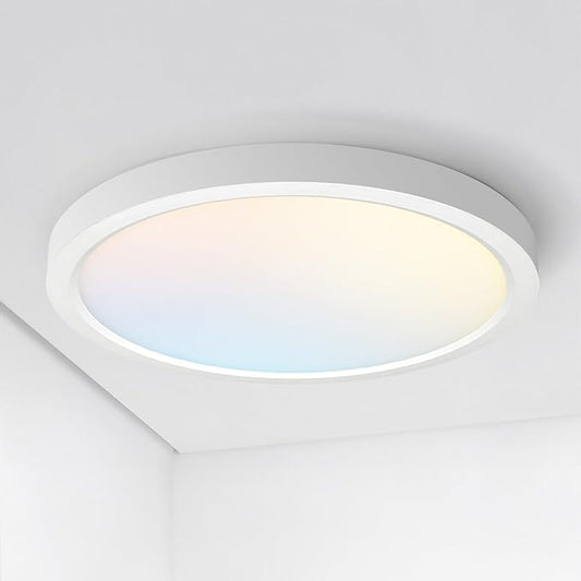 ASD LED 18" Round Flush Mount Ceiling Light Fixture, Low Profile Surface by ASDLightingCorporation