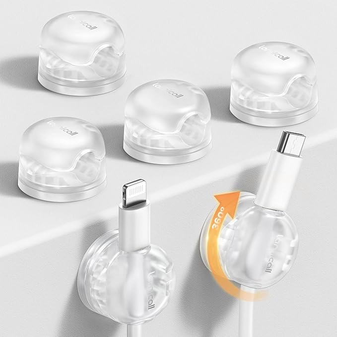 Lamicall 6Pack Clear Rotatable Cord Organizer by Lamicall