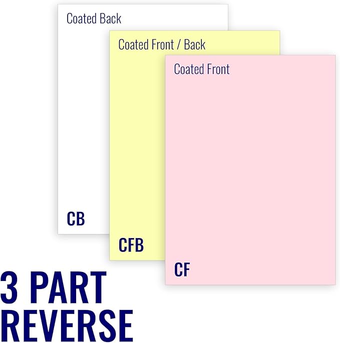 Superior 8.5 x 11 Carbonless Paper, 3 Part Reverse, 1340 Sets I 8 Reams - Image 2