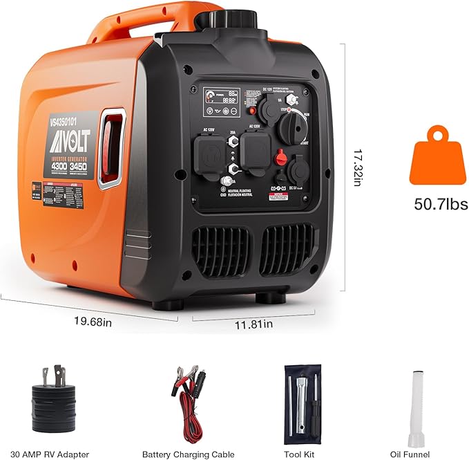 AIVOLT Inverter Generator 4300W Gas Powered Portable Super Quiet Outdoor - Image 7