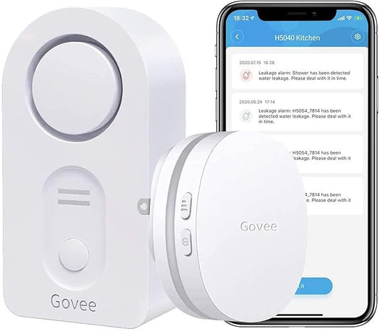 Govee WiFi Water Sensor 1 Pack, Smart Water Leak Detector, 100dB Adjustable by Govee