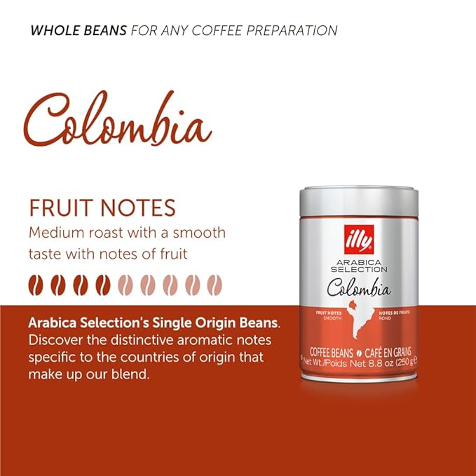 illy Whole Bean Coffee, Colombia Single Origin Medium Roast, 100% Arabica - Image 3