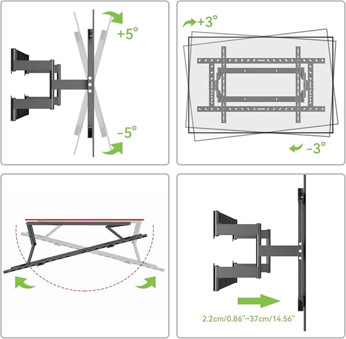 HILLPORT 98 Heavy Duty 75 85 86 100 110 120 inch TV Wall Mount Slim Extra Large - Image 5