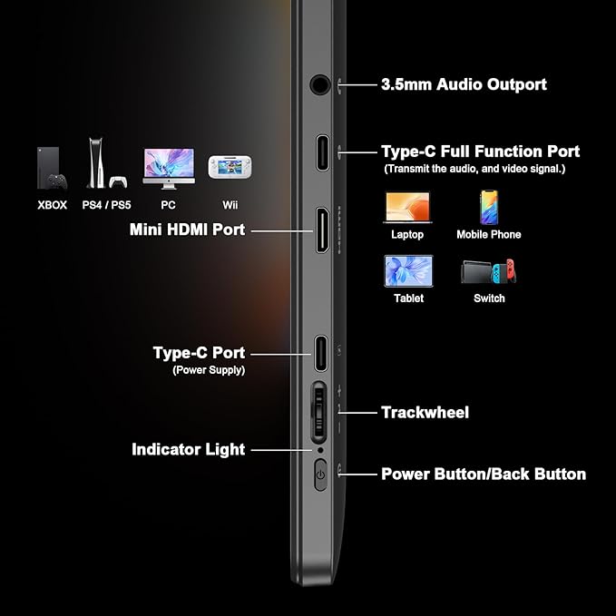 QQH Portable Monitor, 15.6" Portable Travel Monitor - Image 3