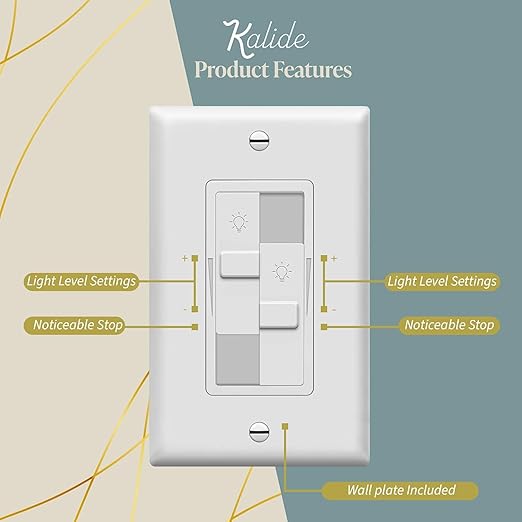 TOPGREENER Kalide Dual Load Dimmer Light Switch, Double LED Dimmer Switch - Image 4