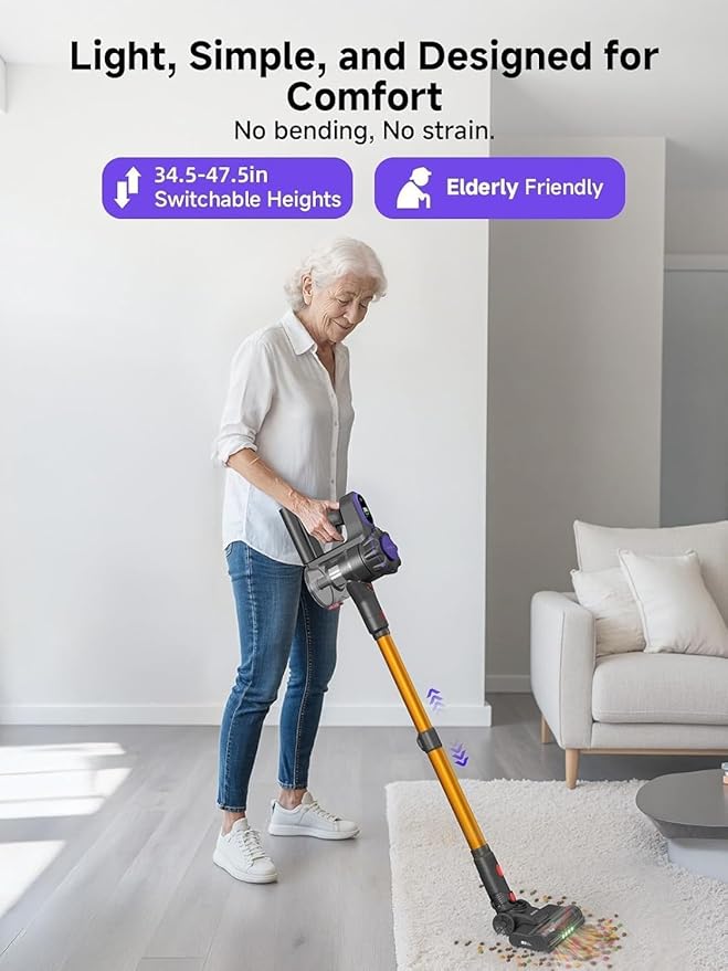 MONSGA Cordless Vacuum Cleaner, 45KPa 400W Stick Vacuum - Image 9