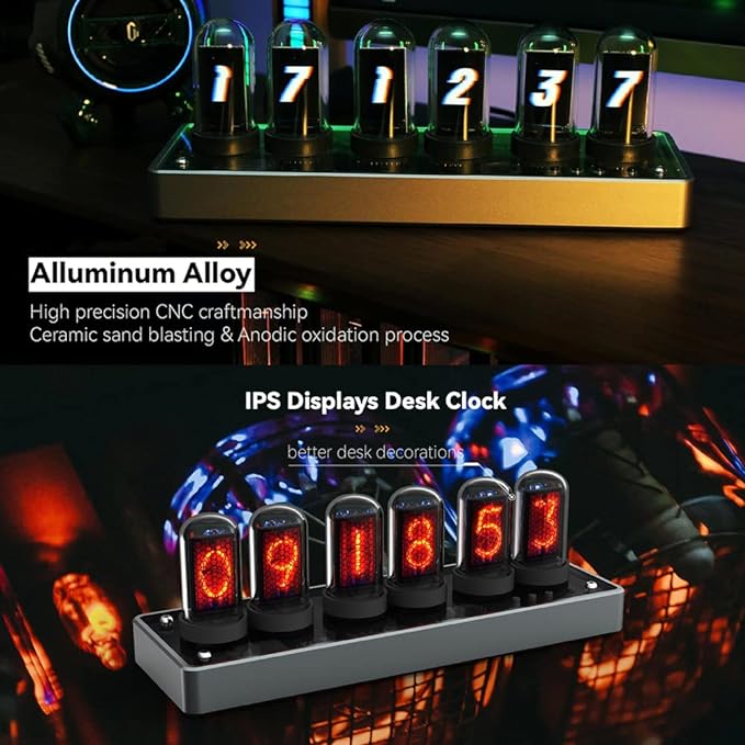 Adventurers IPS Nixie Tube Clock, Creative Electronic DIY Nixie Tube Clock - Image 2
