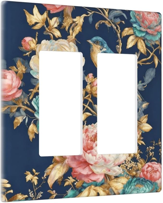 Bvtewkhz Floral Birds Morris 2 Gang Double Rocker Decorative Outlet Covers - Image 2