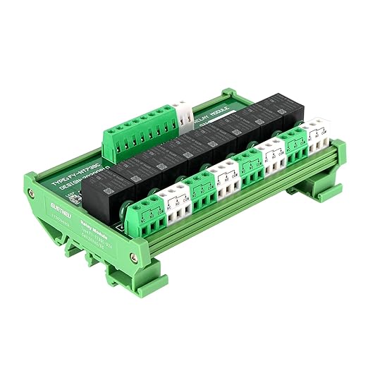 GUETNEU Relay Board, 8 Channel 1 SPDT DIN Rail Mount 24V DC/AC Relay, Interface by GUETNEU