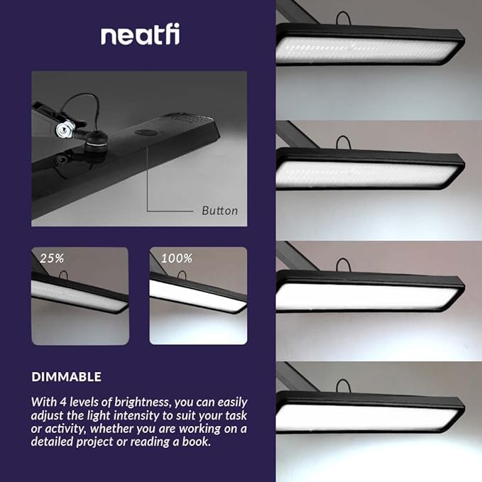 Neatfi XL 2, 500 Lumens LED Task Lamp, 22 Inches Wide, Eye-Caring, Desk Light - Image 4