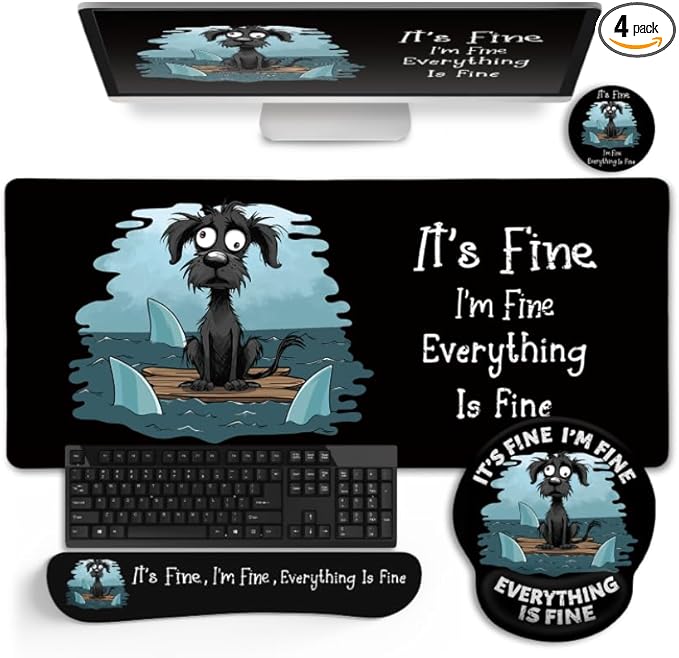 LIMKRIAN Funny Dog Mouse Pad Set Large Desk Mat by LIMKRIAN
