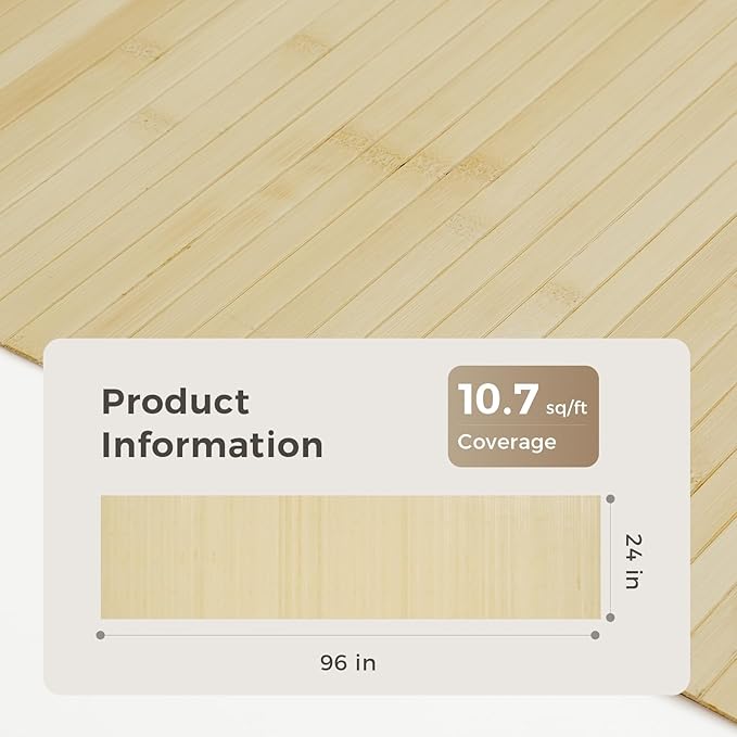 OUZUGIE 1 Pack 96x24 Inch Natural Bamboo Wall Panel – Raw Pole Wrap Paneling - Image 2