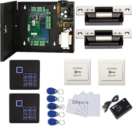 MENGQI-CONTROL IP Based 2 Doors Access Control Kit North American Strike Lock by MENGQI-CONTROL