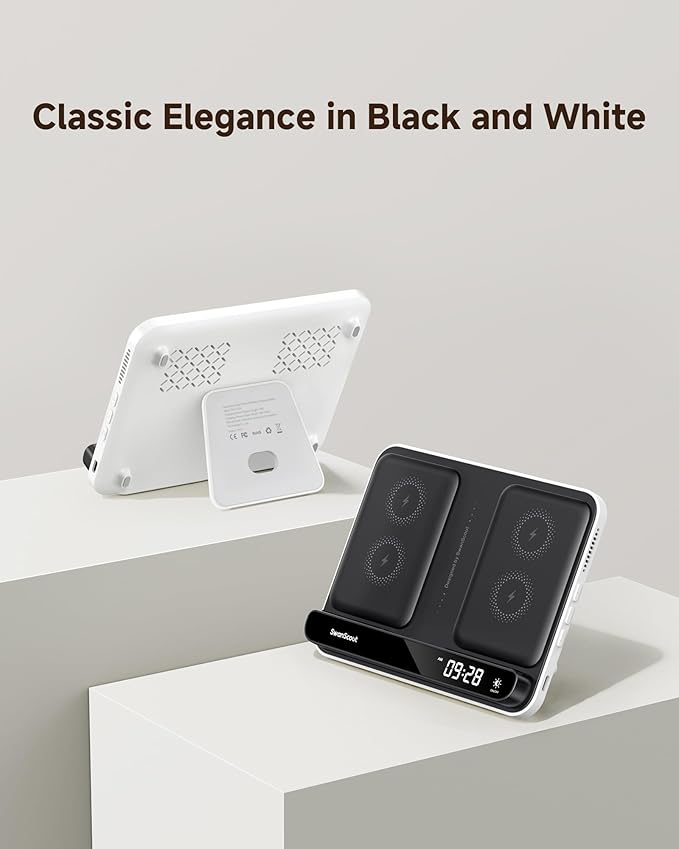 Dual Wireless Charger Stand, SwanScout 504, Foldable Wireless Charging Station - Image 6
