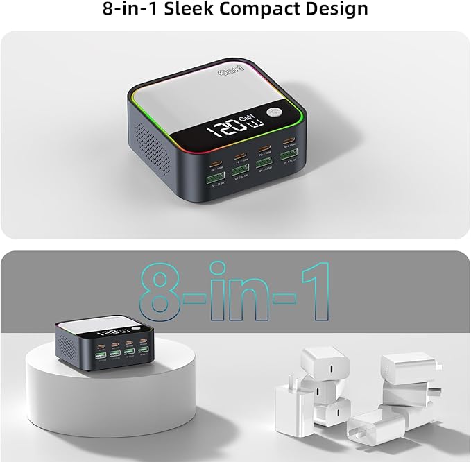 120W GaN USB C Charger Block Fast Charging, Samsung Galaxy, Headphones - Image 8