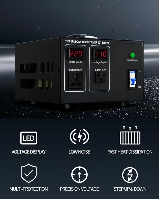 Step Down/Up Transformer 220v to 110v, 5000W Voltage Converter 110 to 220 Heavy - Image 4