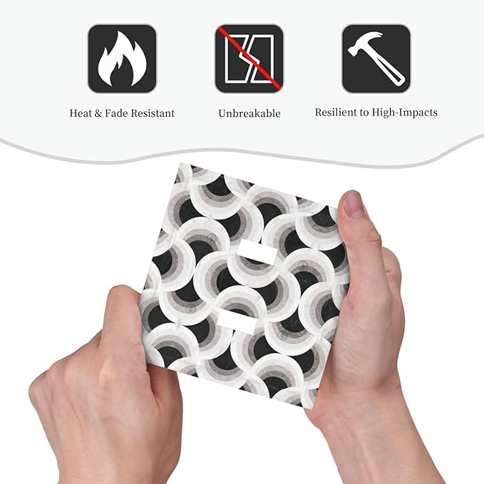 Bvtewkhz Black/White Art Marble 2 Gang Double Toggle Decorative Light Switch - Image 5