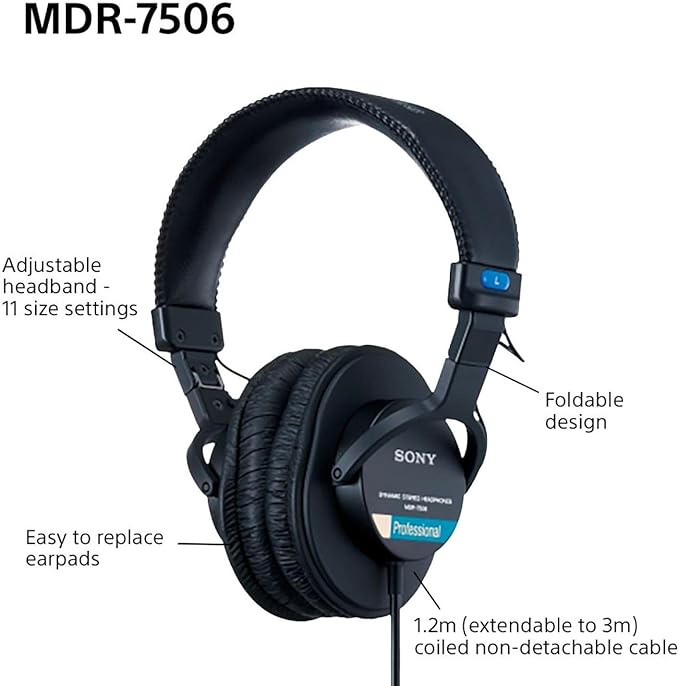 Sony MDR7506 Professional Large Diaphragm Headphone - Image 10