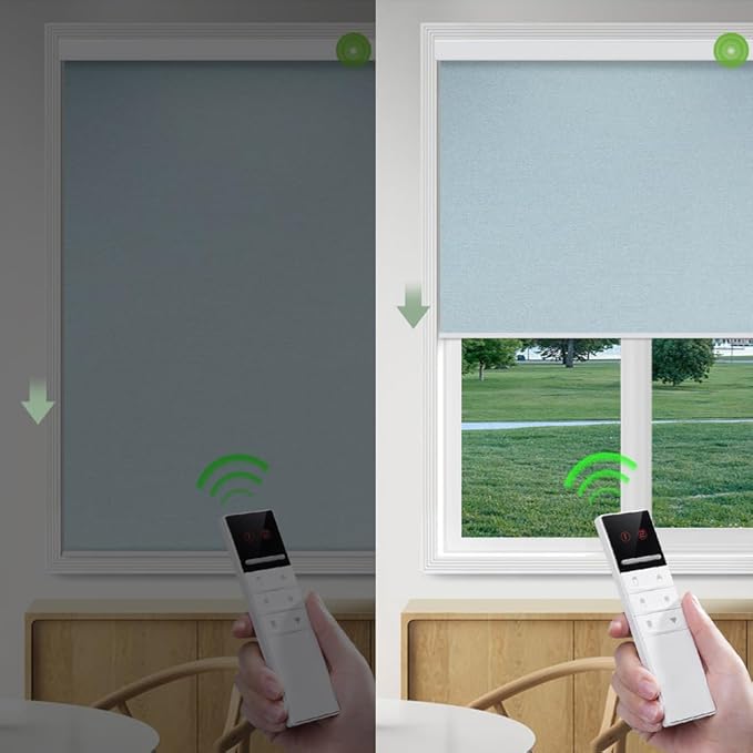 ZSHINE Motorized Blackout Window Blinds Customize Width Remote Control - Image 3