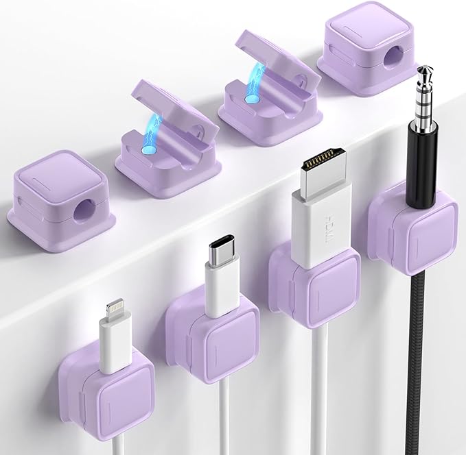 8 Pack Magnetic Cord Organizer, Easy Secure Adhesive Cable Management, Wire by Costop