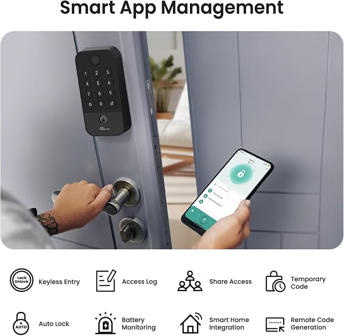TREATLIFE Smart Door Lock with WiFi Bluetooth Gateway, Keyless Entry Door Lock - Image 5