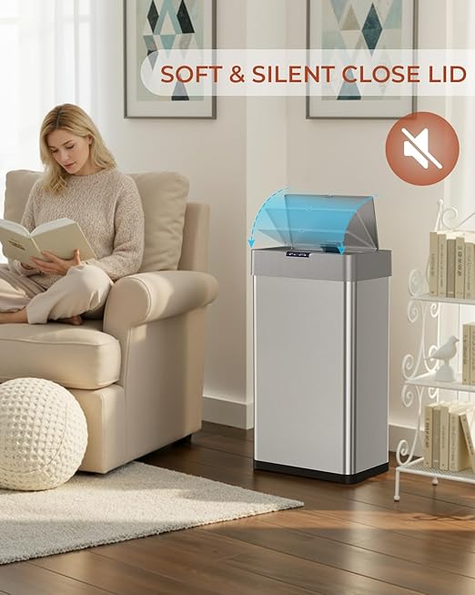 TLSUNNY 16 Gallon Motion Sensor Trash Can, Touchless Automatic Garbage Can - Image 8