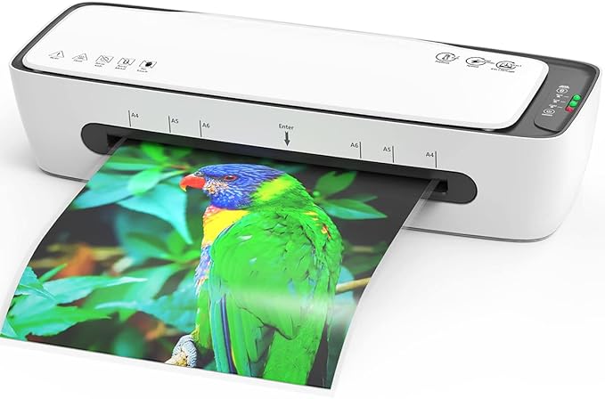 Laminator Machine with Laminating Sheets A4 Portable Thermal Lamination 9-Inch by Qfun