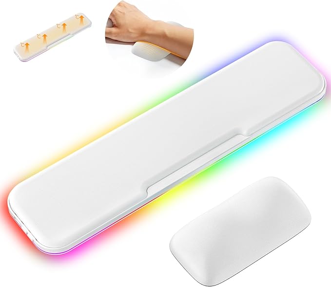 KONDOUND 2-in-1 Heated Wrist Rest Set, Ergonomic Memory Wrist Pad by Unknown