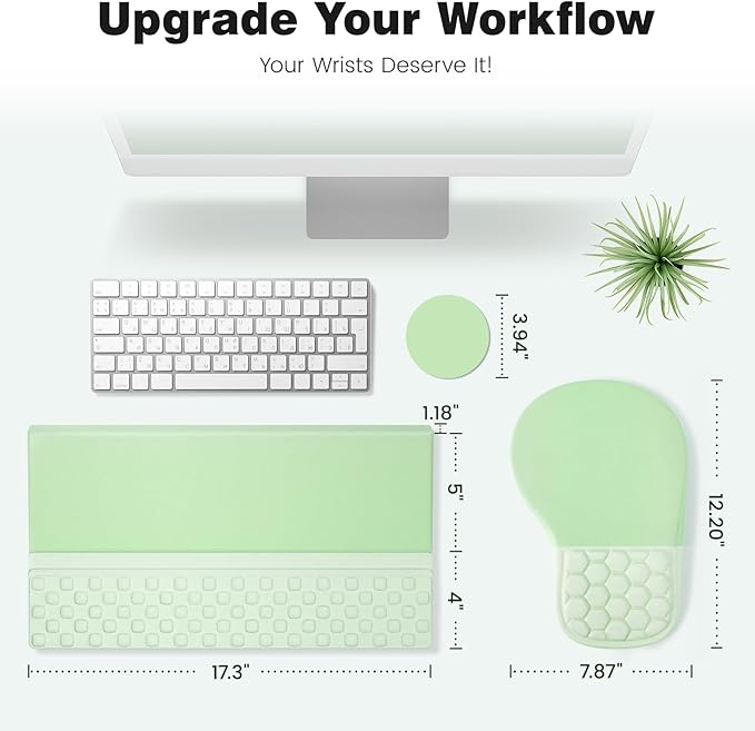 Ospelelf Ergonomic Mouse Pad and Keyboard Stand Wrist Rest Set, Memory Foam - Image 6