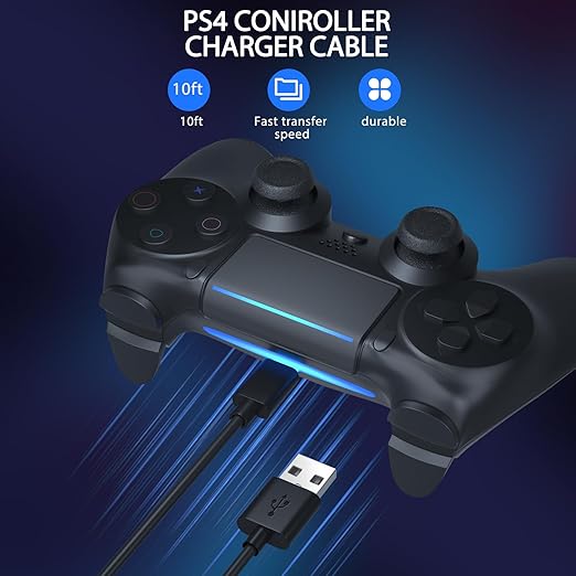 10ft PS4 Controller Charging Cable Compatible - Image 6