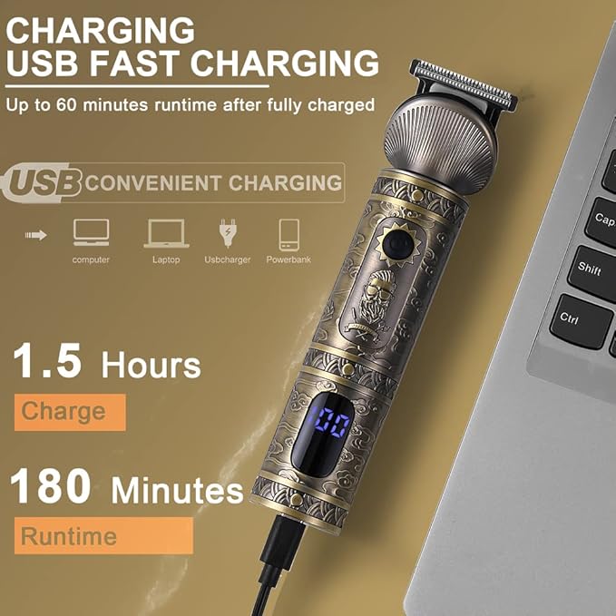 Scttomon Beard Trimmer Kit Professional Hair Clipper Zero Gapped T-Blade - Image 7
